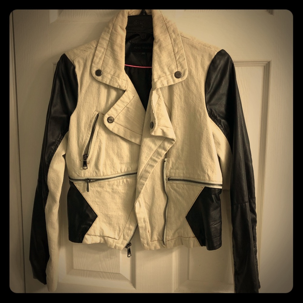 Steve Madden leather & denim jacket